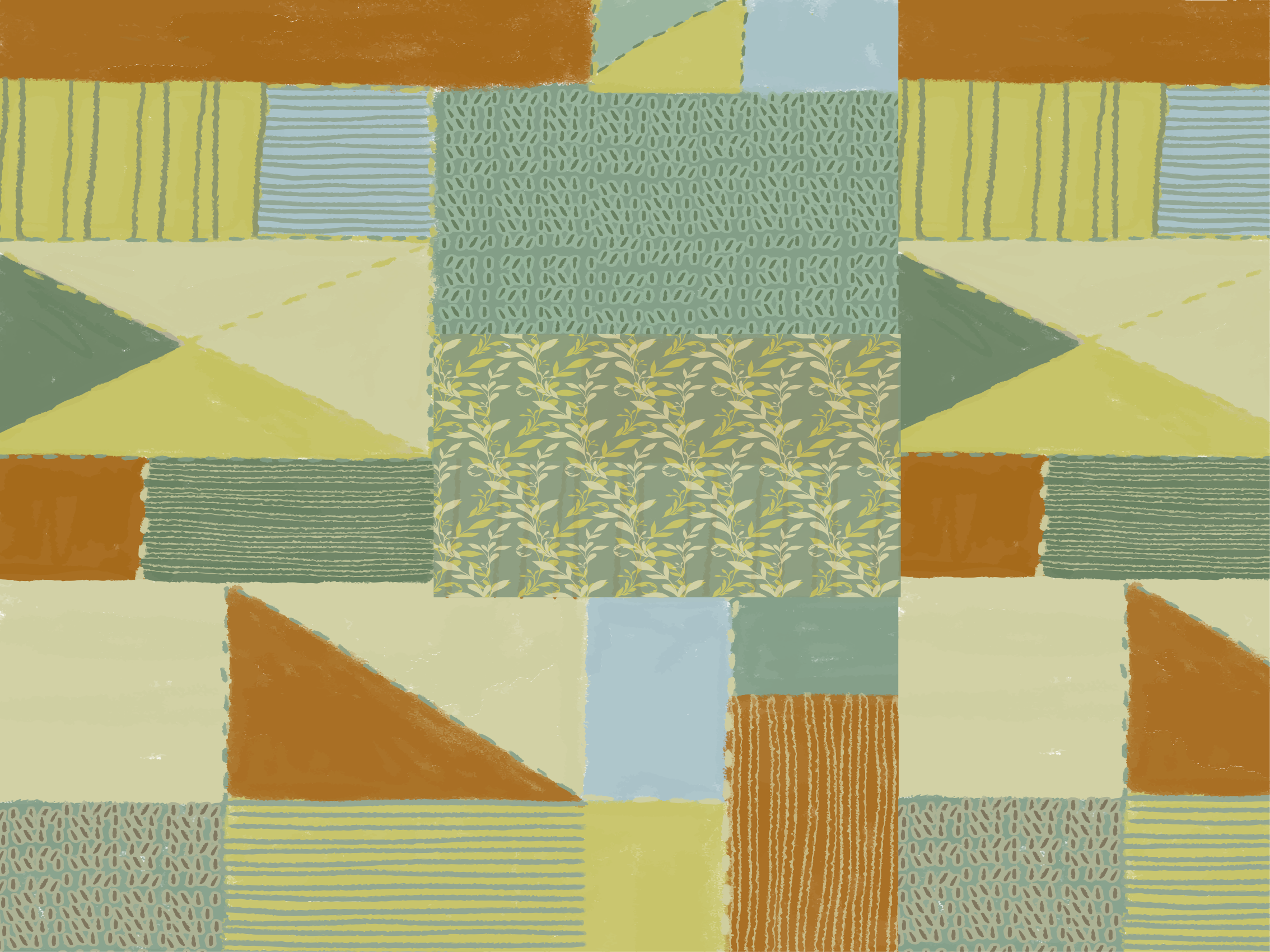 Tapete vinílico geométricas tapeçaria de retalhos geométrica - TenStickers