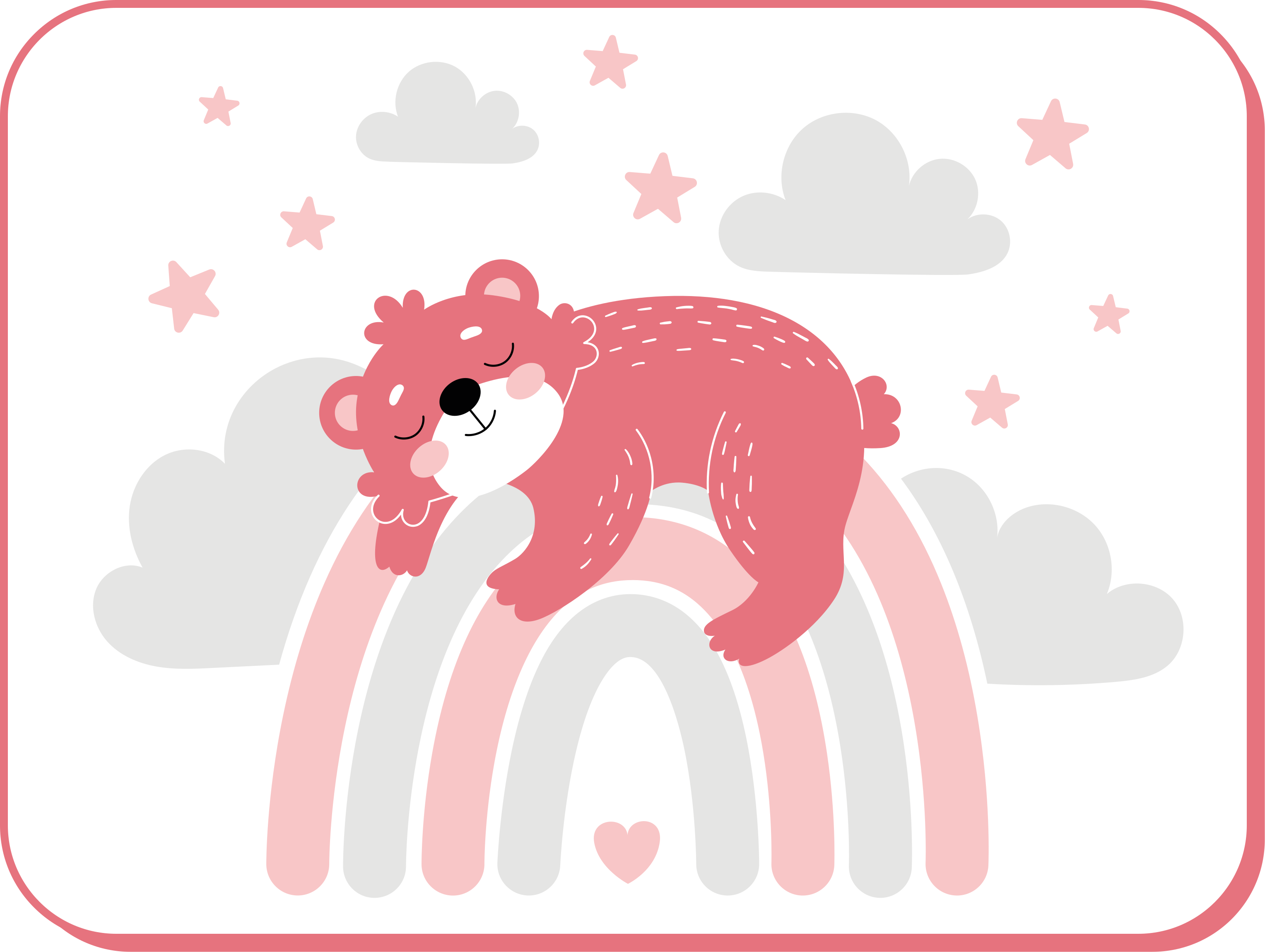 Tapete vinílico bebé arco-íris urso sonolento - TenStickers