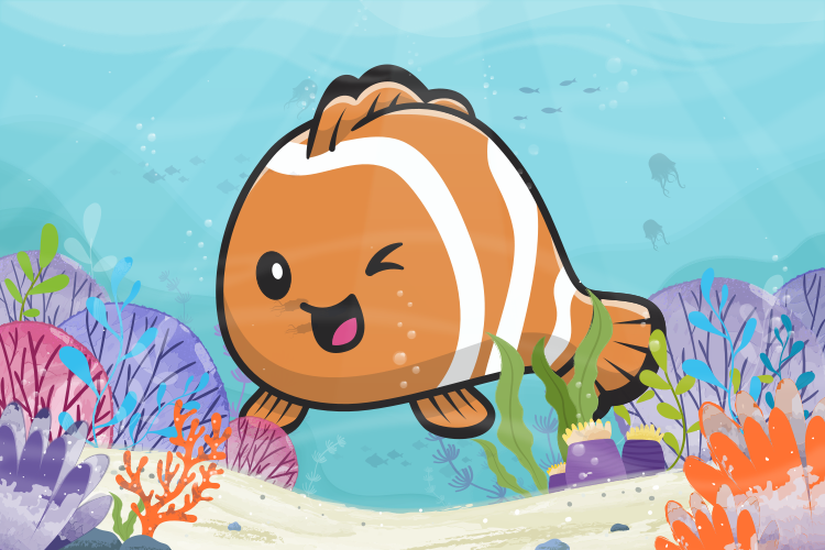 Tapete vinílico infantil aventura aquática animada - TenStickers