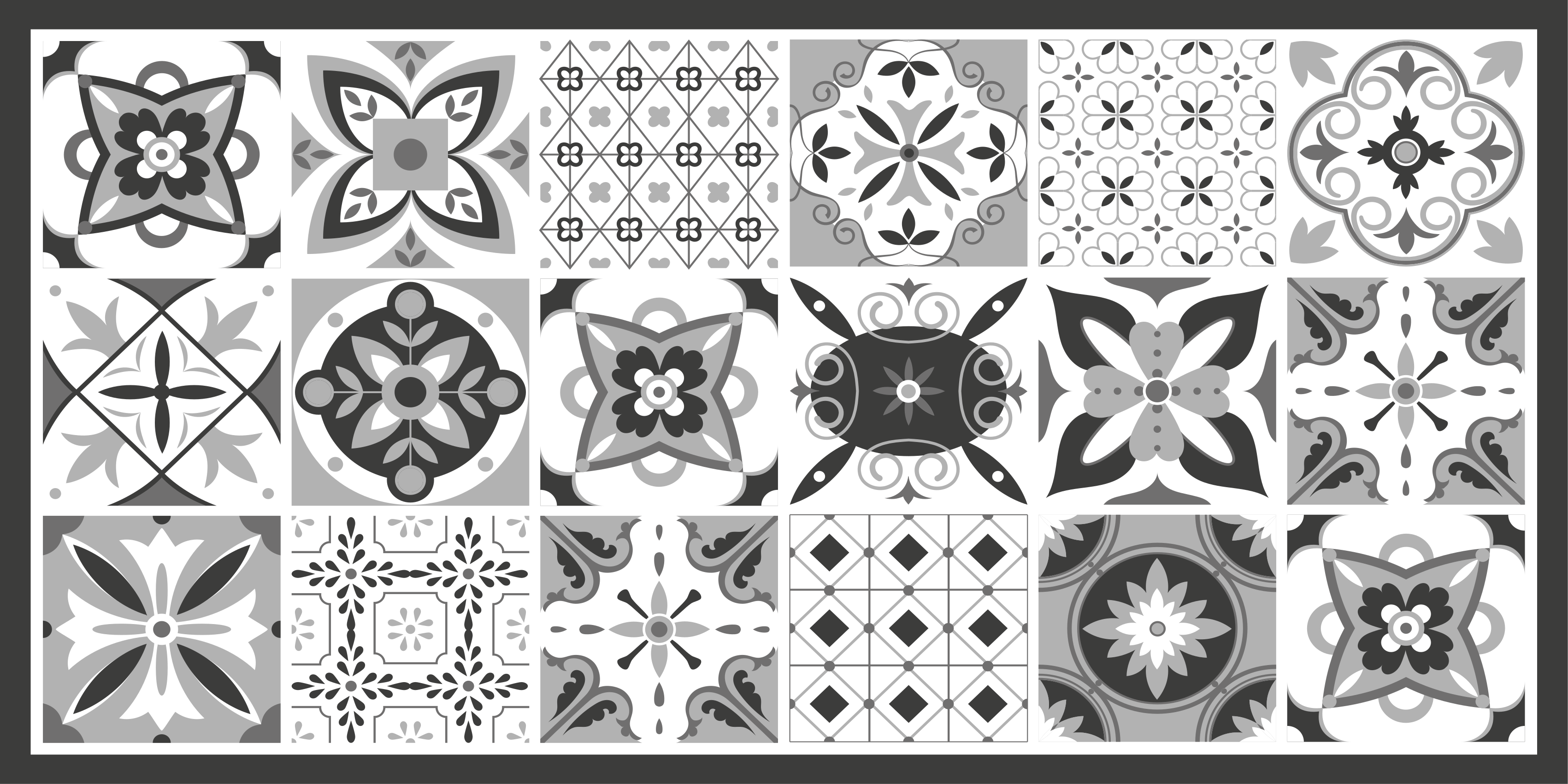 Tapete vinílico azulejo conjunto de azulejos estampados - TenStickers