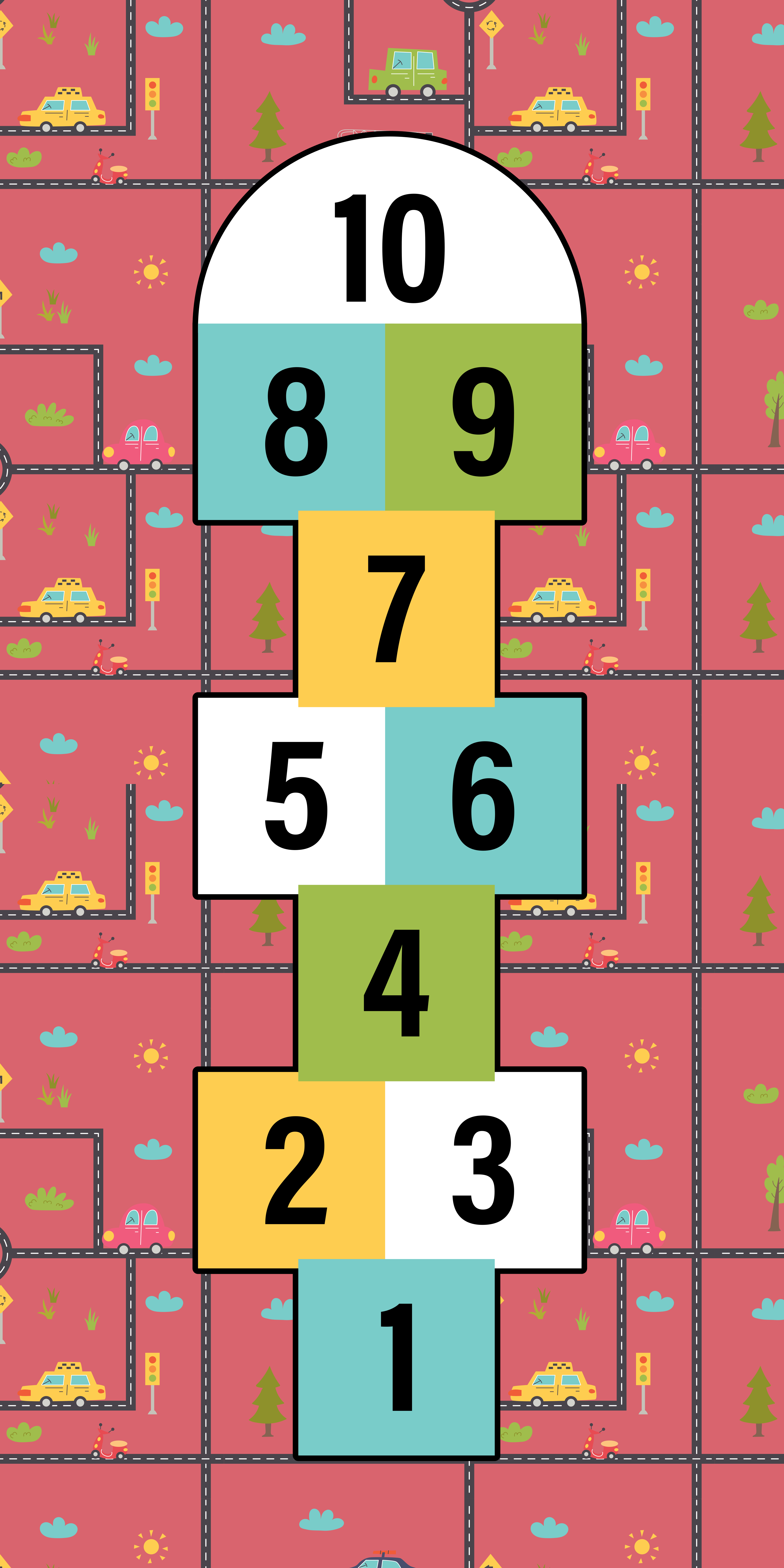 Tapete vinílico de jogos brincadeira de amarelinha - TenStickers