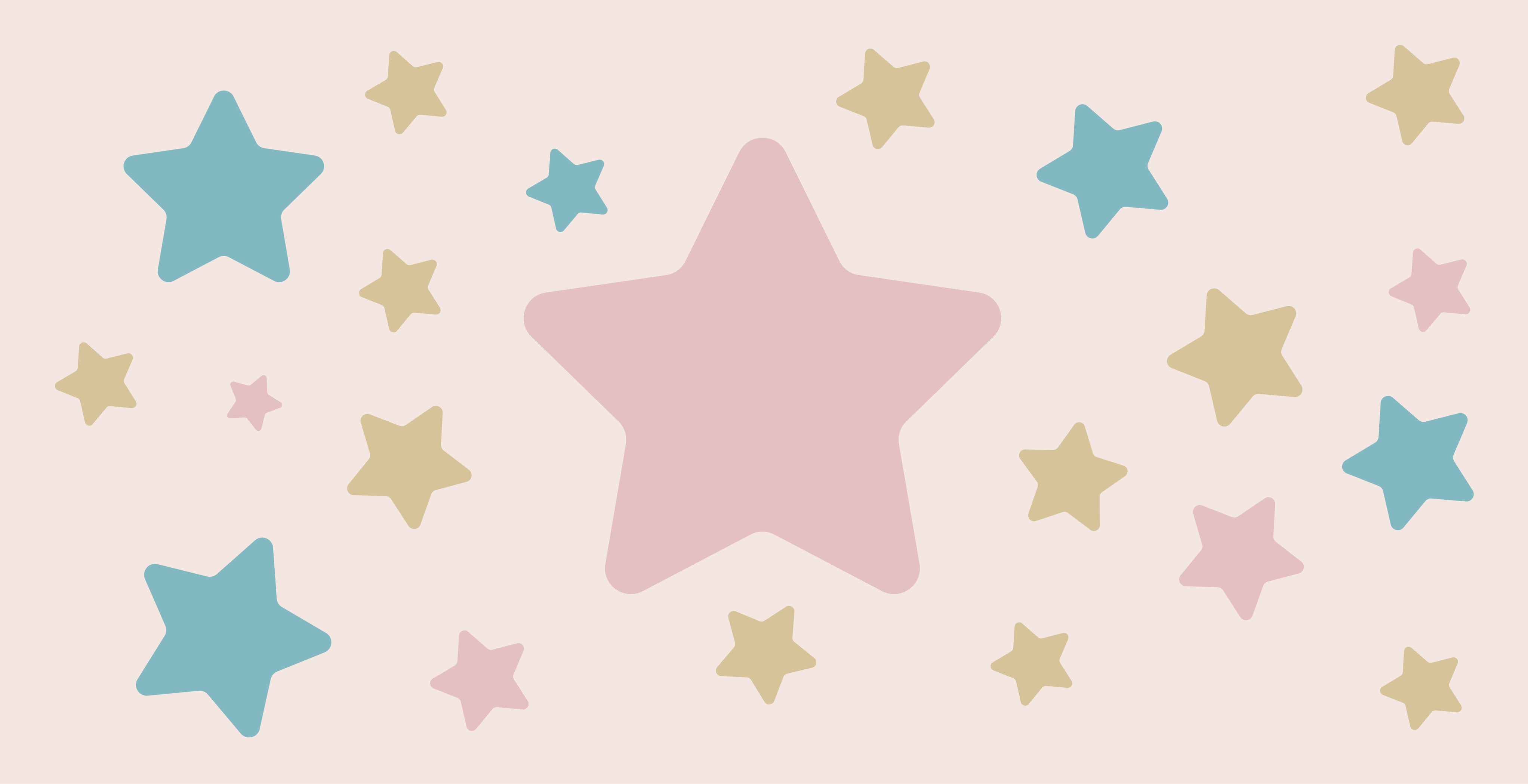Tapete de vinil estrela em tons pastel - TenStickers