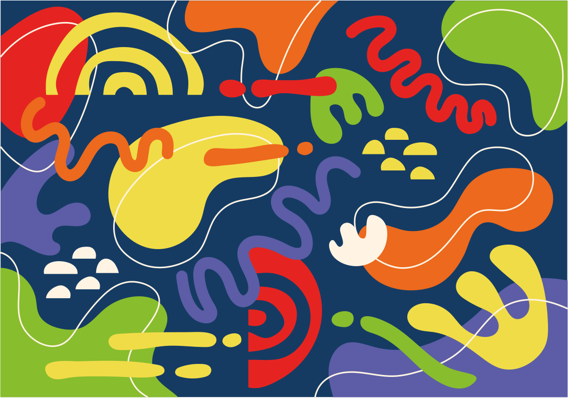 Tapete vinílico geométricas formas coloridas abstratas - TenStickers