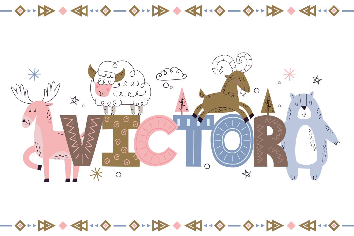 Tapete vinílico com nome tema alpaca personalizado - TenStickers