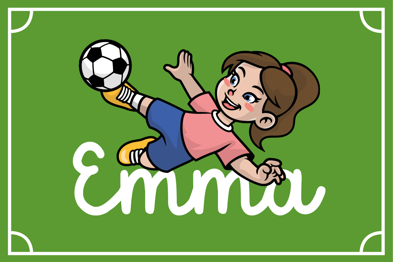 Tapete vinílico com nome tema campo de futebol - TenStickers