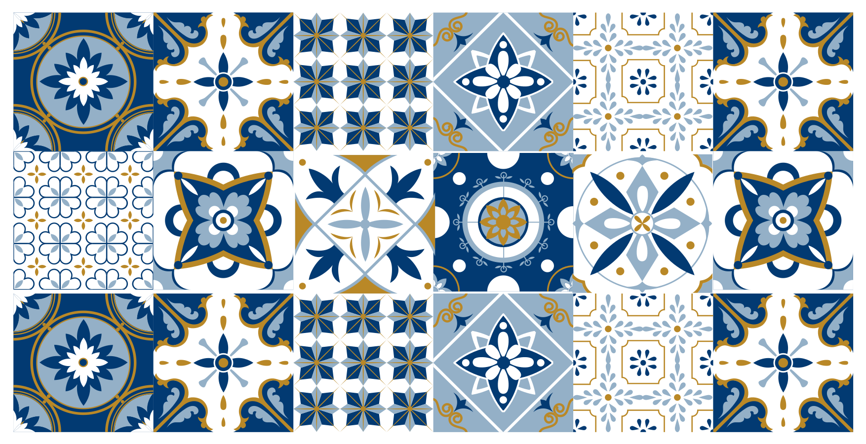 Tapete vinílico azulejos padrão de azulejo - TenStickers
