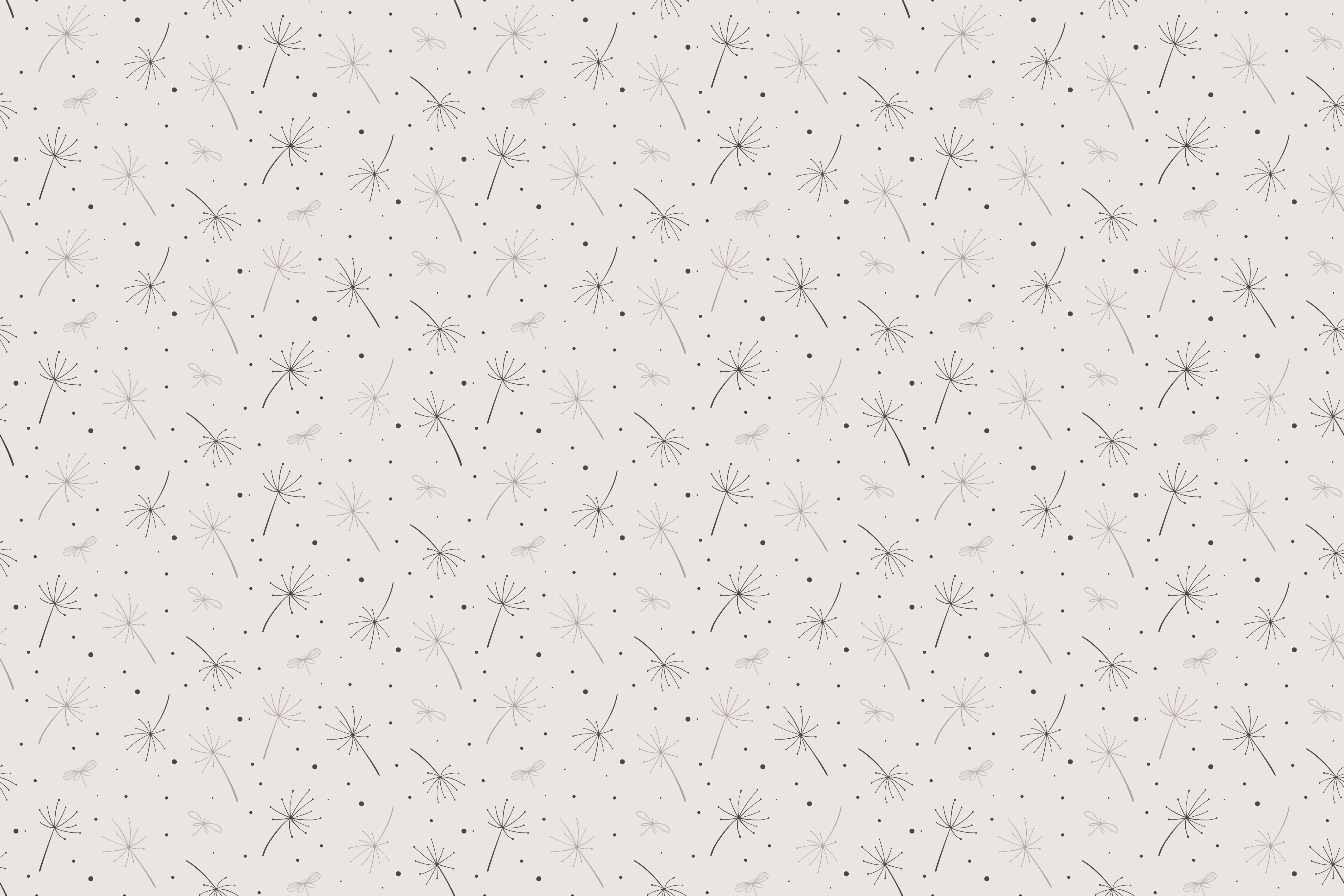 Tapete vinílico flores e plantas padrão de dente de leão - TenStickers