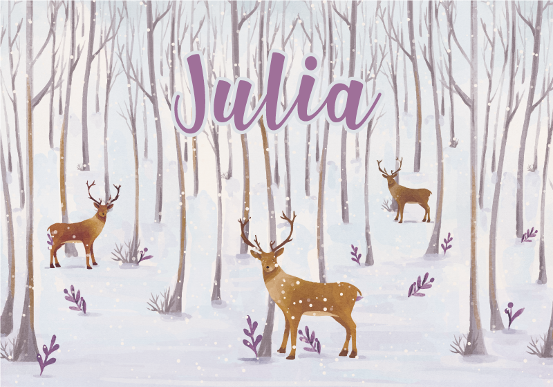 Tapete vinílico com nome paisagem florestal de inverno - TenStickers