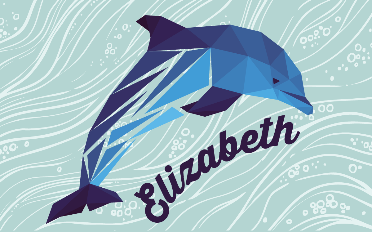 Animais geométricos bonitos golfinhos tapete personalizado - TenStickers