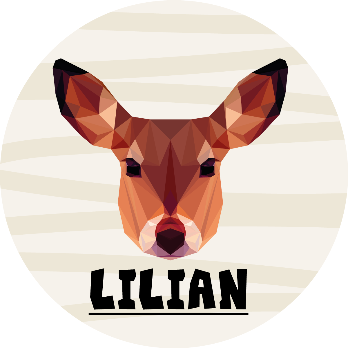 Tapete vinílico com nome cervo personalizável - TenStickers