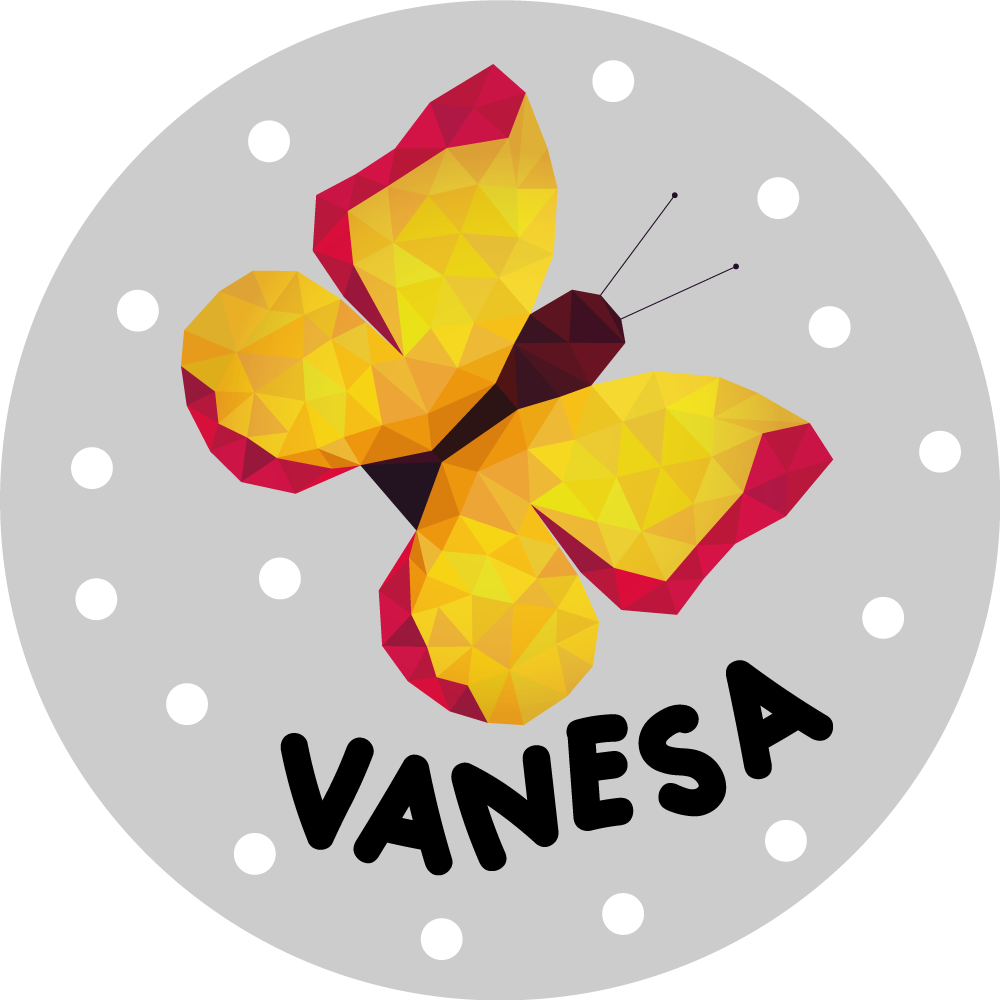 Tapete vinílico com nome borboleta personalizada - TenStickers