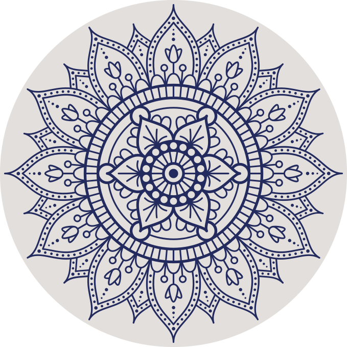 Tapete vinílico mandala circular para sala de estar - TenStickers