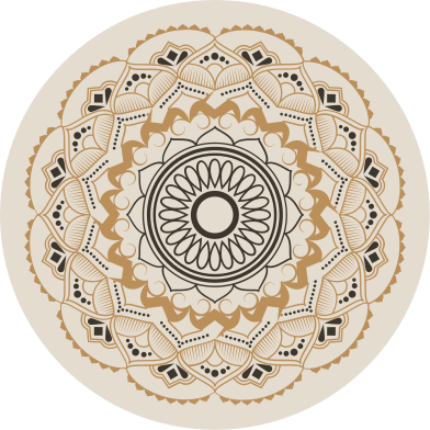 Tapete vinílico mandala circular bege - TenStickers