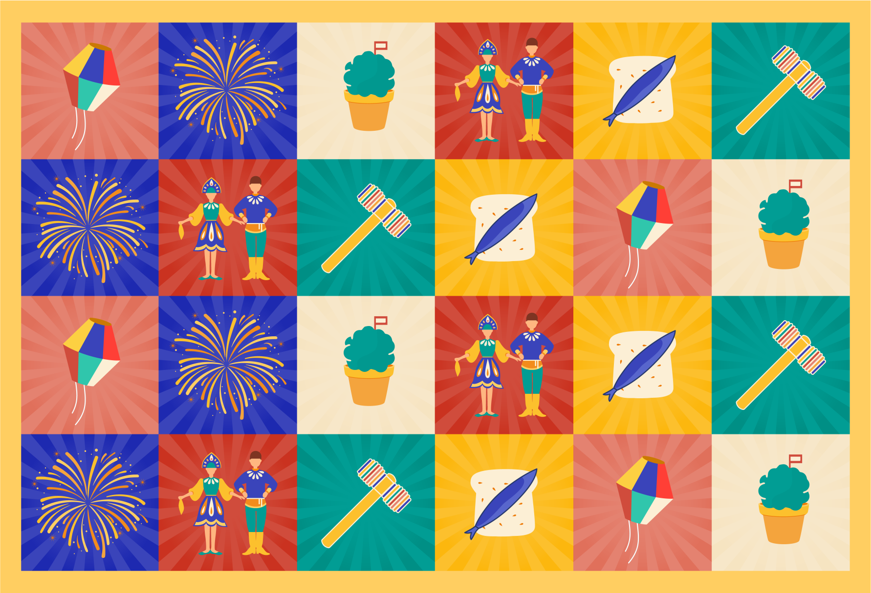 Tapete de azulejos "santos populares" - TenStickers