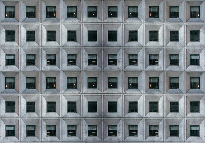 Tapete cinza arquitetura brutalista - TenStickers