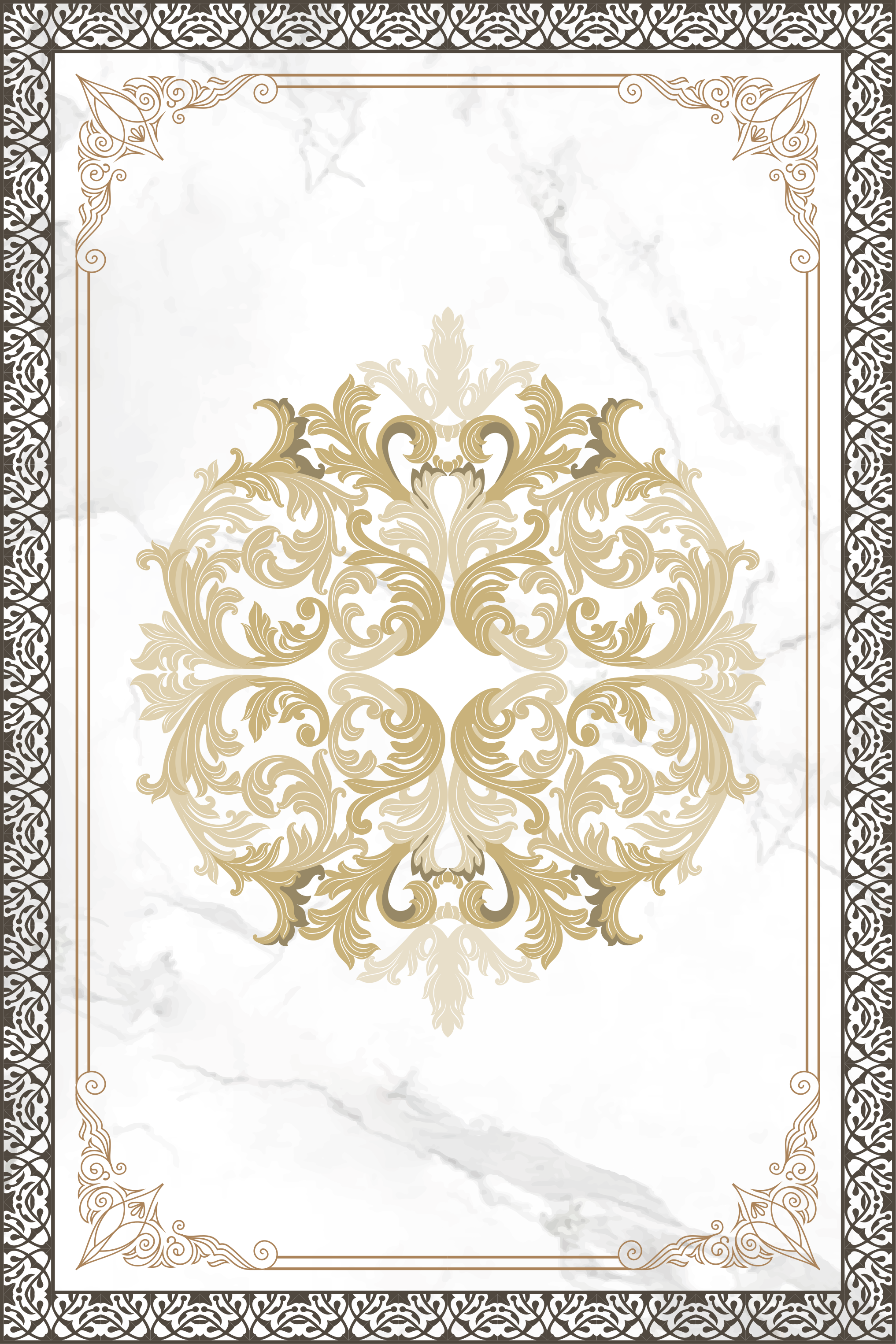 Tapete de vinil mármore elegante floreio dourado - TenStickers