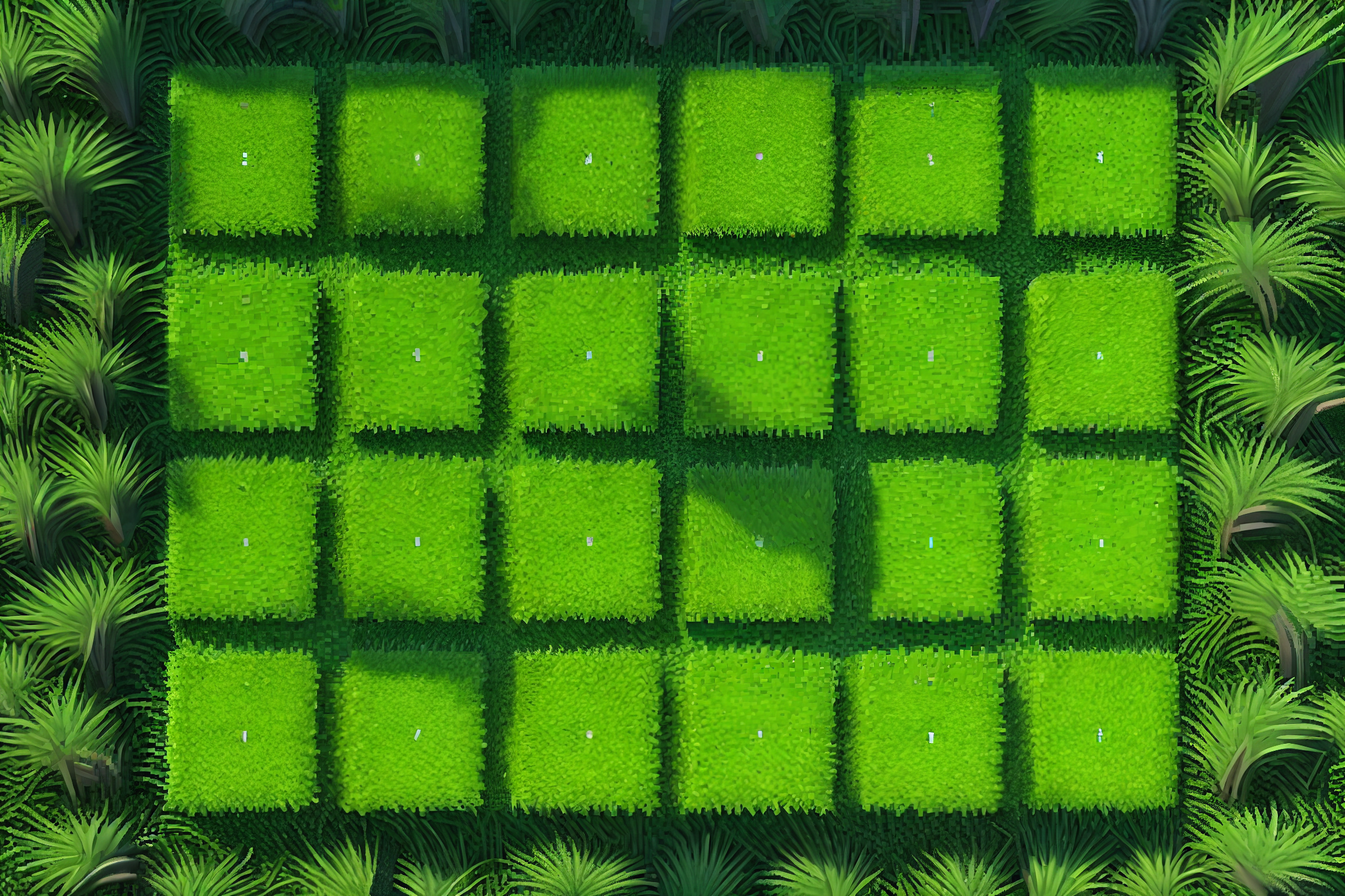 Tapete vinil de Relva em Cubos Tipo Video-jogo - TenStickers