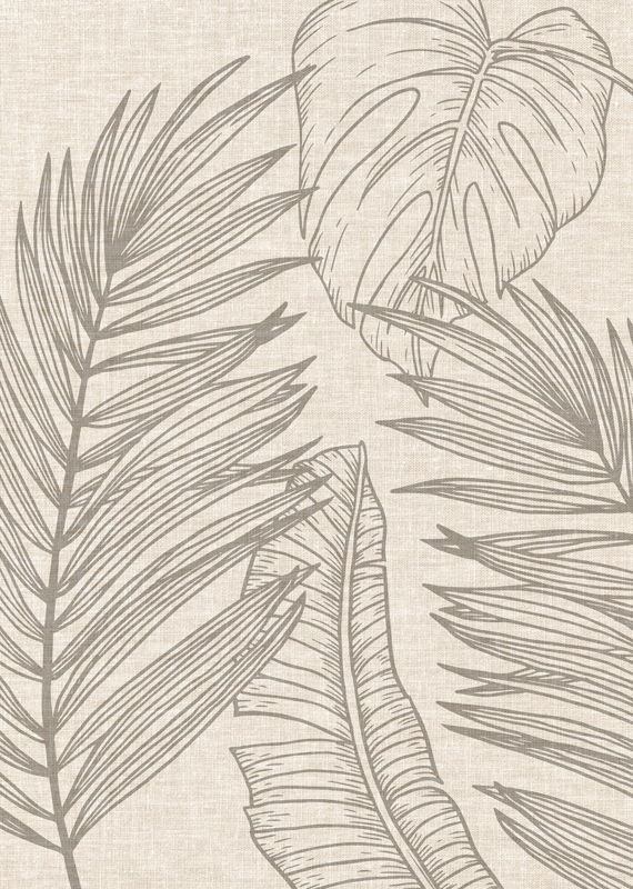 Tapete vinílico tropical efeito tecido - TenStickers