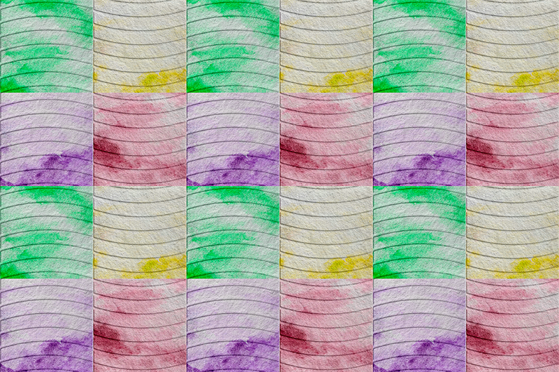 Tapete vinílico sala de estar azulejos Pop Art - TenStickers