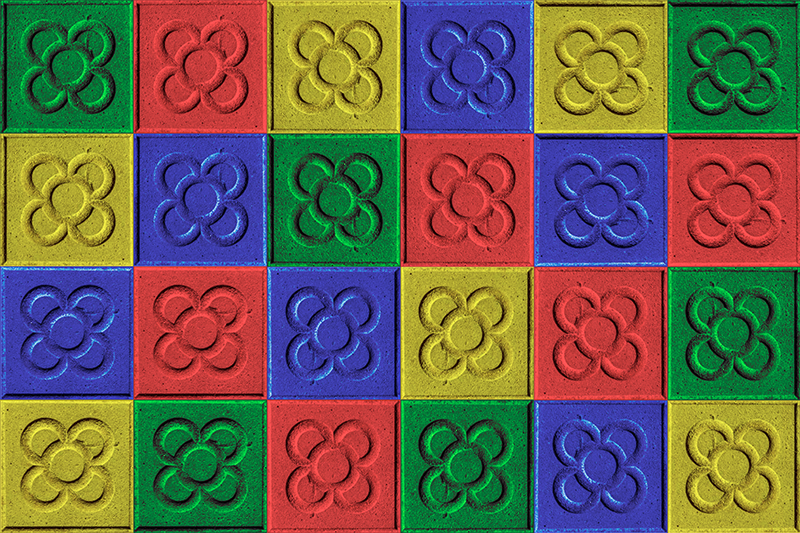 Tapete vinílico sala de estar azulejos Pop Art - TenStickers