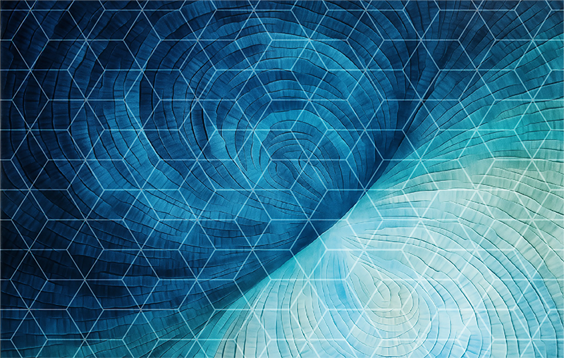 Tapete vinílico banho fundo azul abstrato - TenStickers