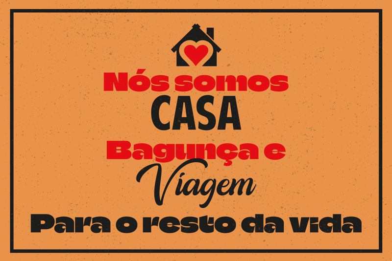 Tapete vinílico entrada Nós somos casa com nome - TenStickers