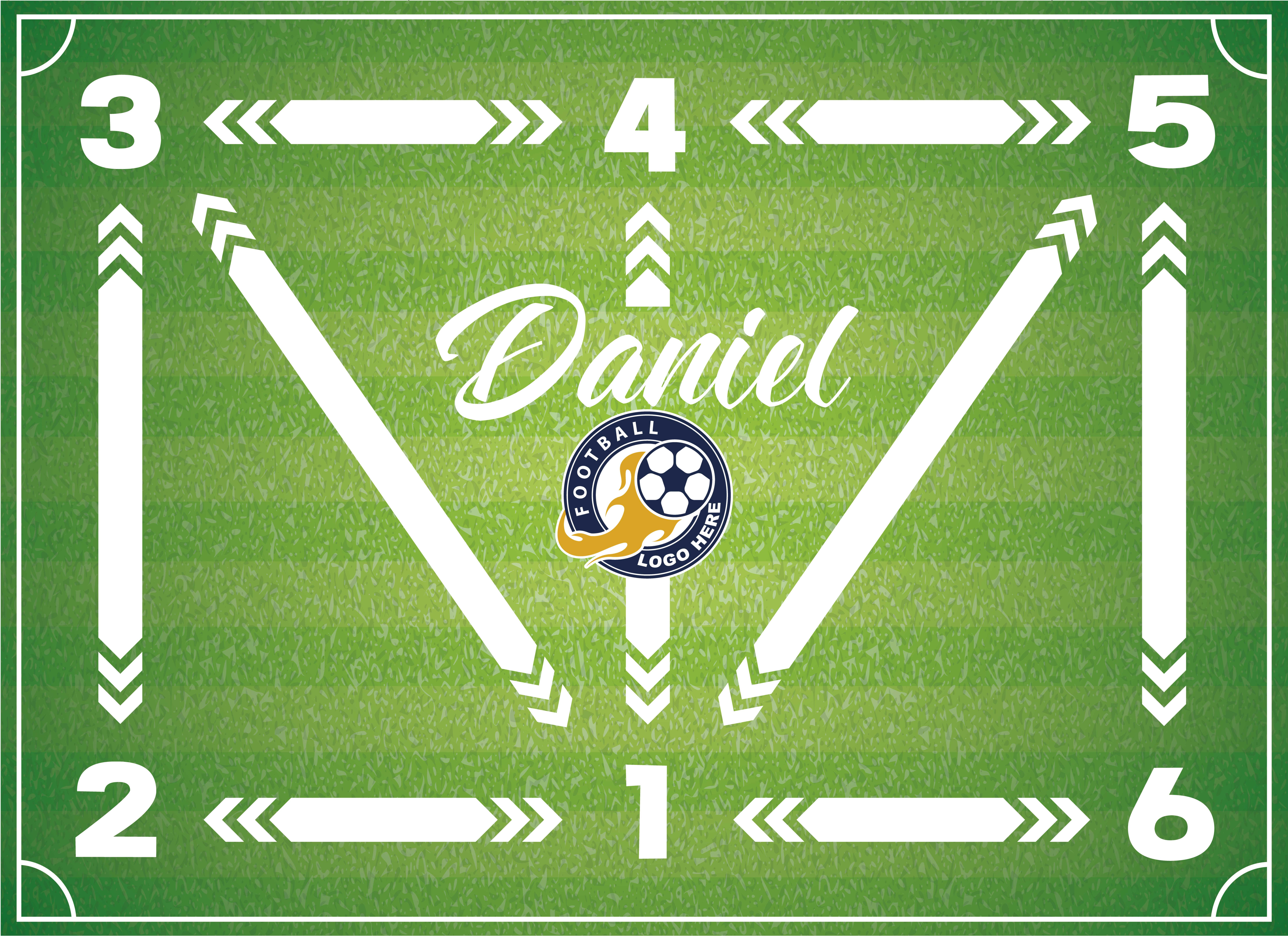 Tapete vinílico retangular treino de futebol - TenStickers