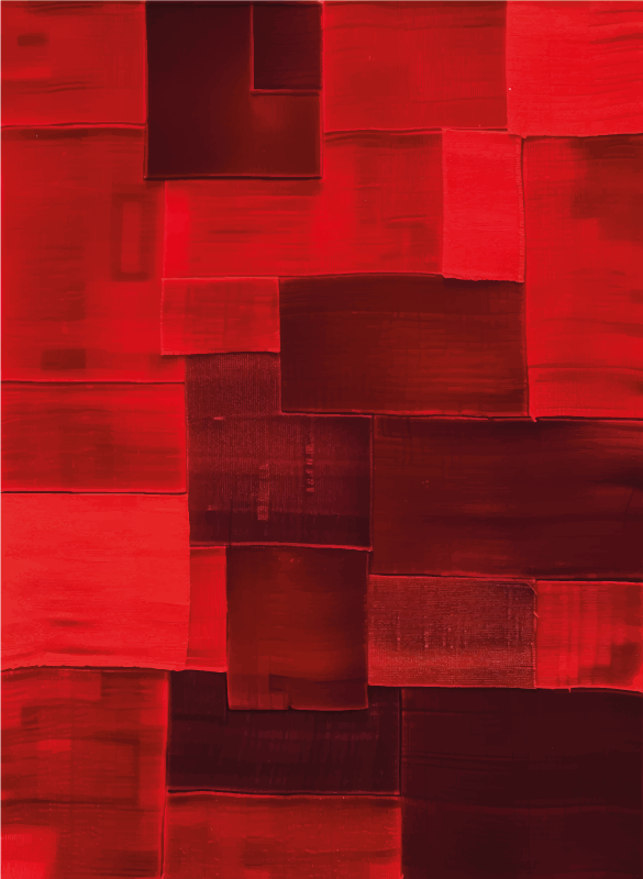 Tapete vinílico vermelho padrão reconstruído - TenStickers