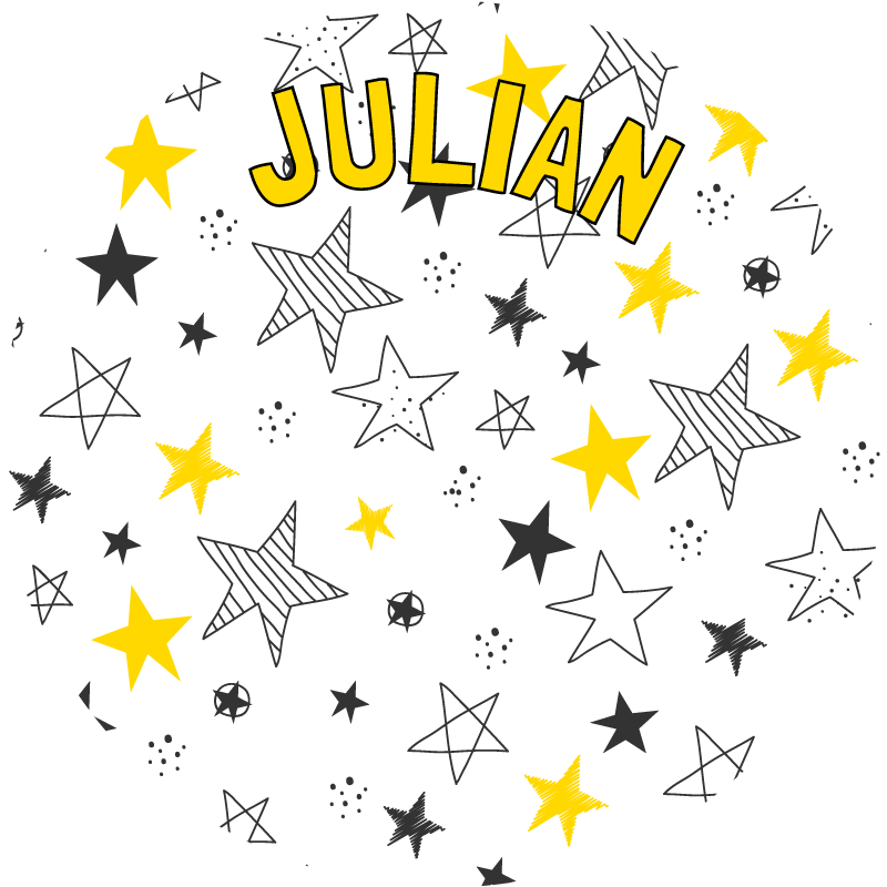 Tapete vinílico com nome tema estrelado personalizado - TenStickers