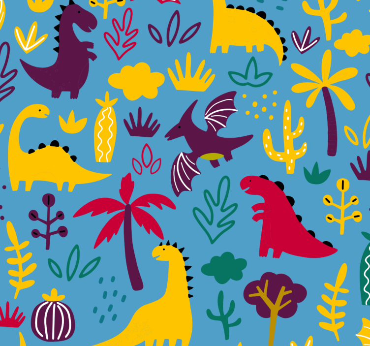 papel de parede animais fauna de dinossauros - TenStickers