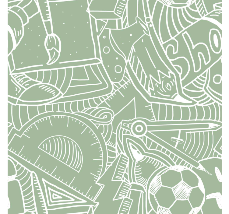 papel de parede infanto juvenil giz escolar verde - TenStickers