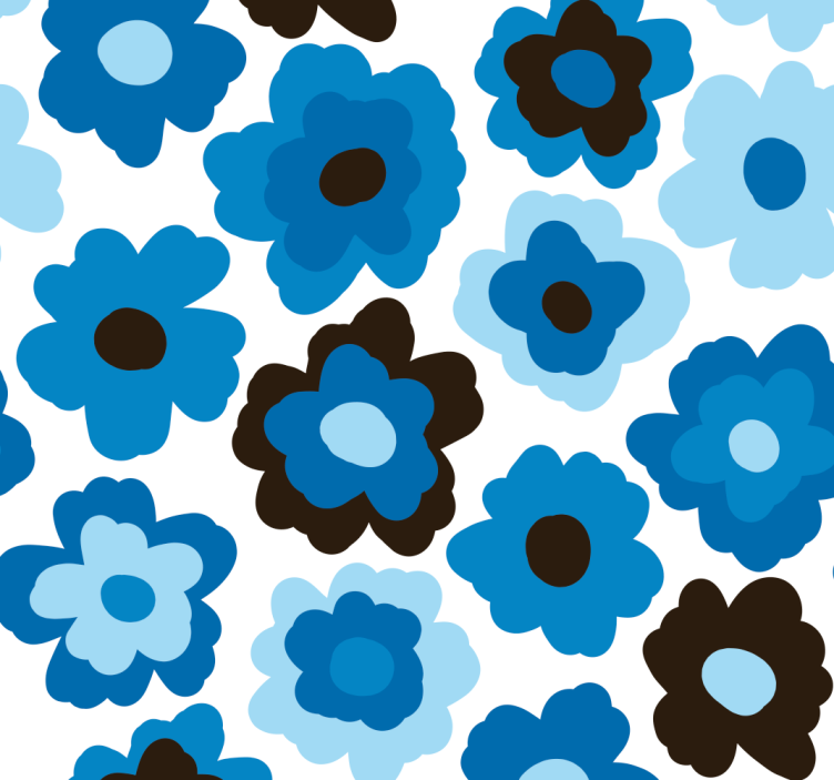 papel de parede flores papoula azul - TenStickers