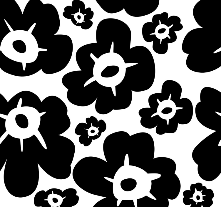papel de parede flores papoula preta - TenStickers