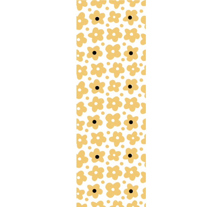 papel de parede flores motivo simples amarelo - TenStickers