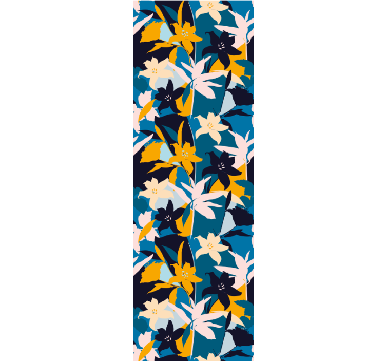 papel de parede flores padrão colorido abstrato - TenStickers