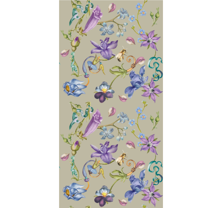 papel de parede flores design de fantasia floral - TenStickers