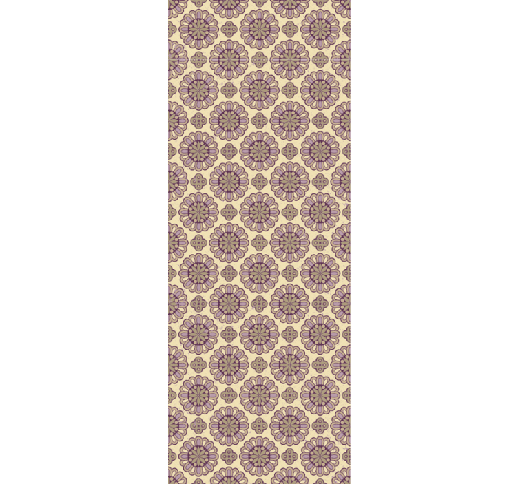 papel de parede floral padrão bege ornamentado - TenStickers