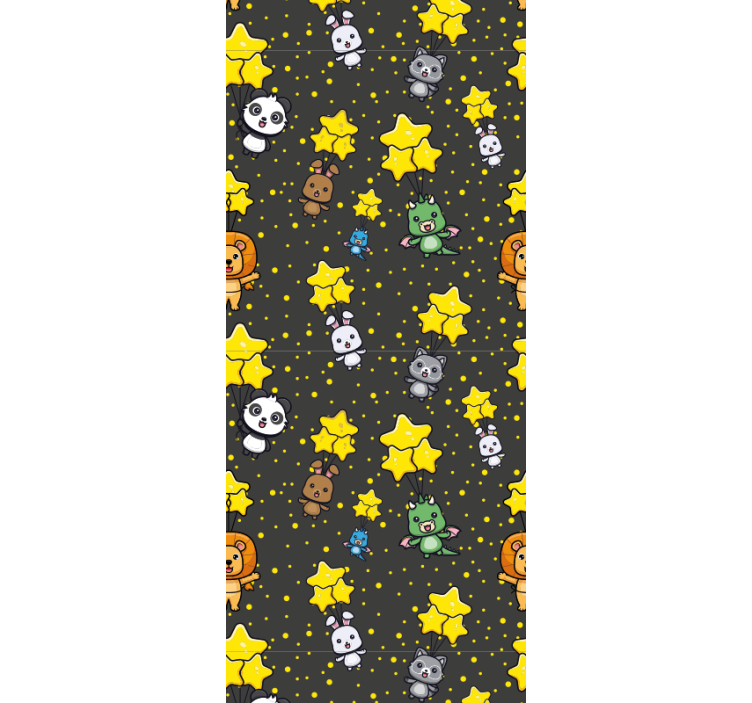 Papel de parede quarto de bebé animais e estrelas - TenStickers