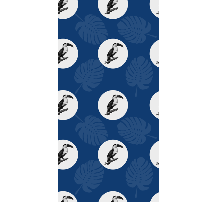 Papel de parede pássaros tucano e folhas - TenStickers