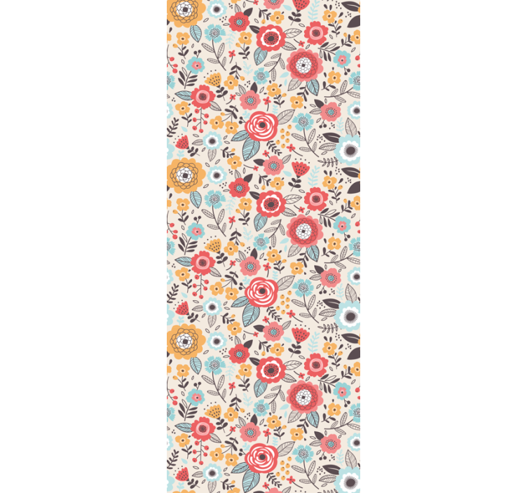 papel de parede flores design floral colorido - TenStickers