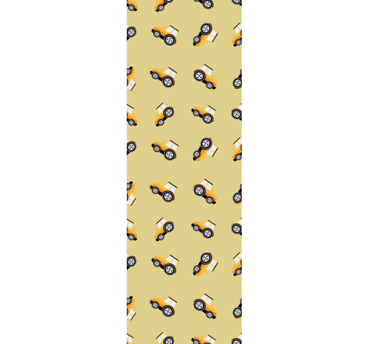 papel de parede infantil caminhões de construção fofos - TenStickers