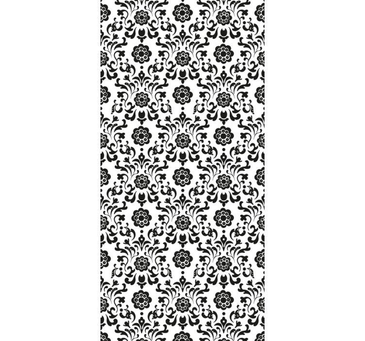 papel de parede floral clássico preto e branco - TenStickers
