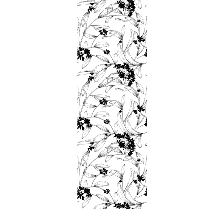 papel de parede flores silhueta floral elegante - TenStickers