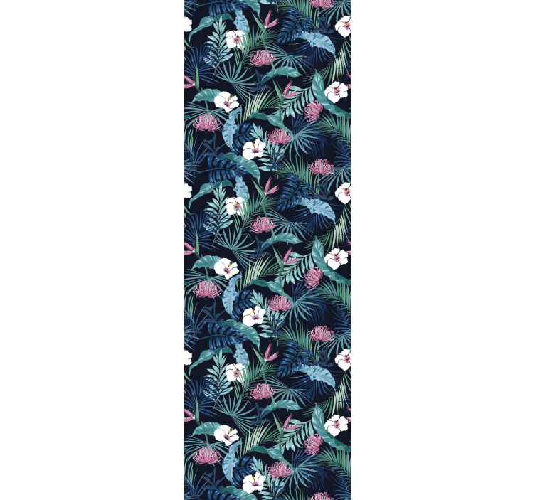 papel de parede flores cena floral tropical - TenStickers