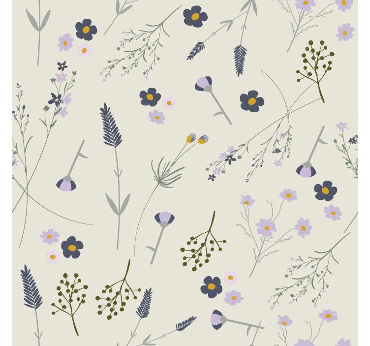 papel de parede para cozinha floral roxo de flores silvestres - TenStickers