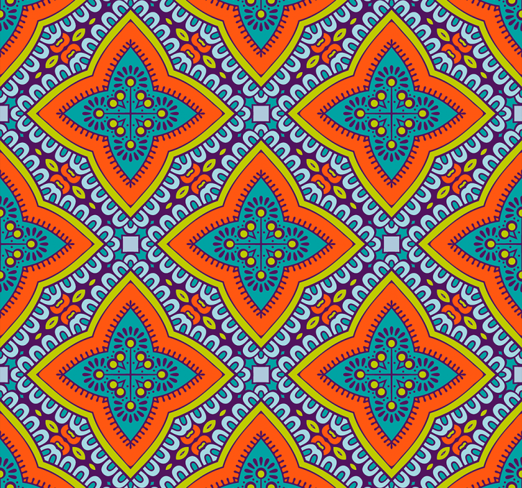 Papel de parede decorativo colorido estilo oriental - TenStickers