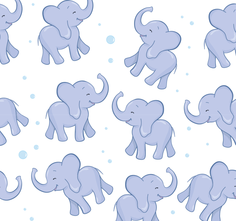 Papel de parede para crianças pequeno elefante e bolhas - TenStickers