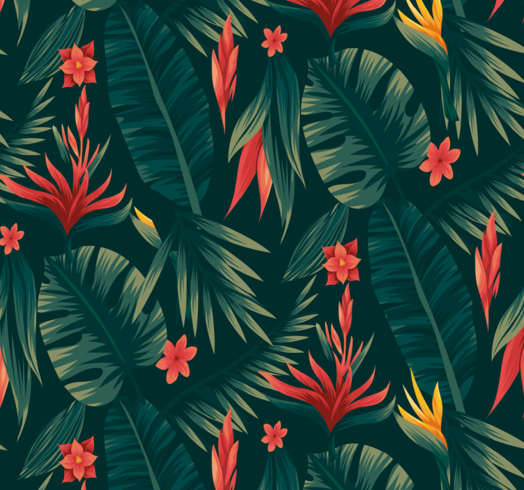 Papel de parede da selva Plantas tropicais - TenStickers