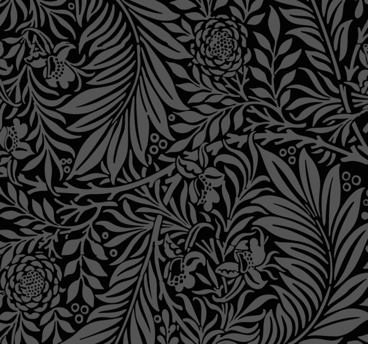 papel de parede floral Padrões abstratos pretos halloween - TenStickers