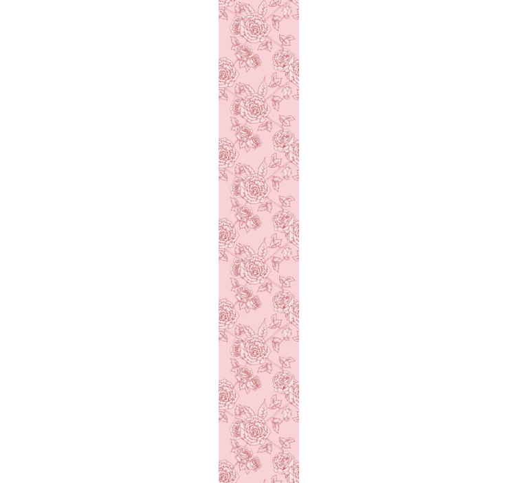 papel de parede flores padrão de desenho rosa - TenStickers